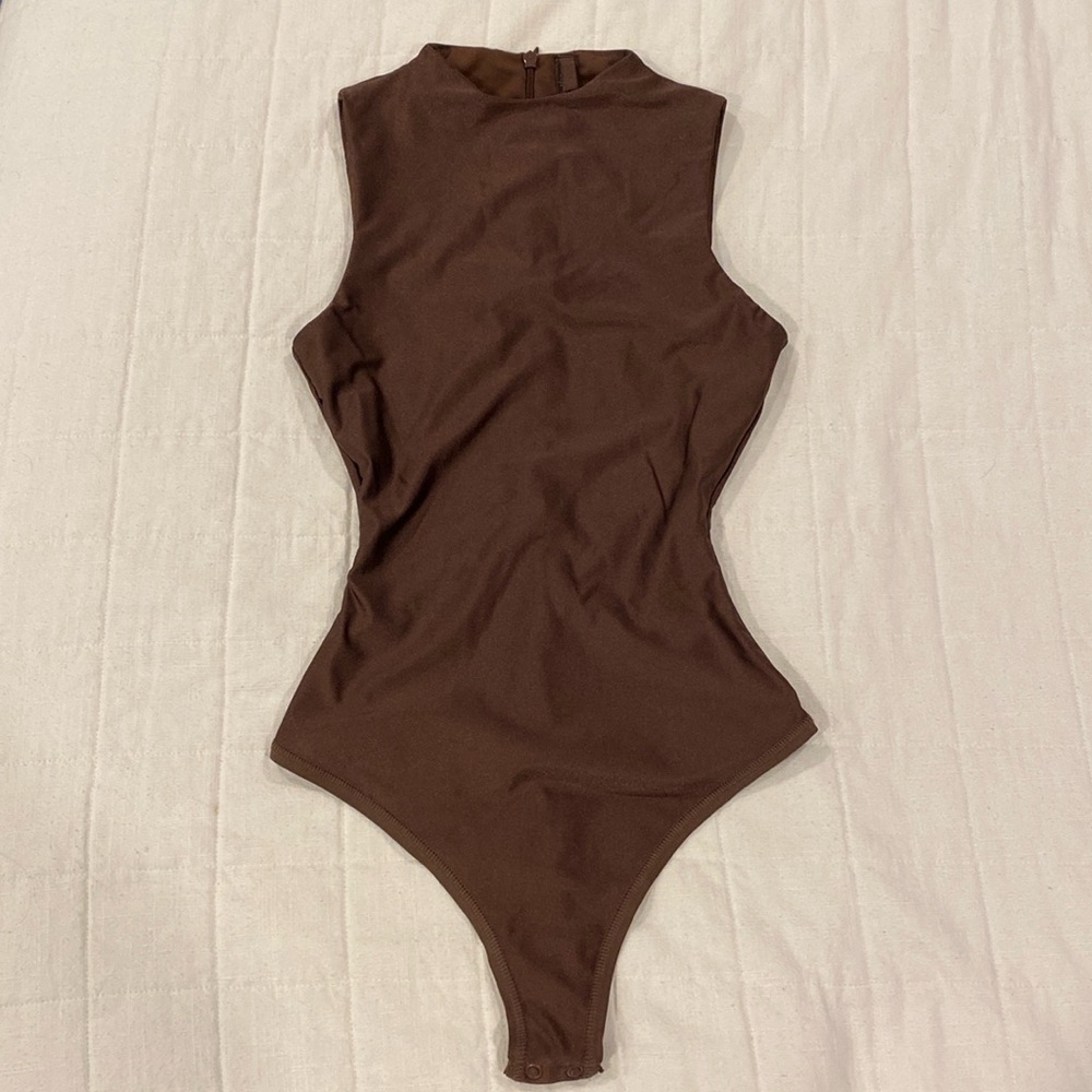 Skims Disco Sleeveless Mock Neck Bodysuit